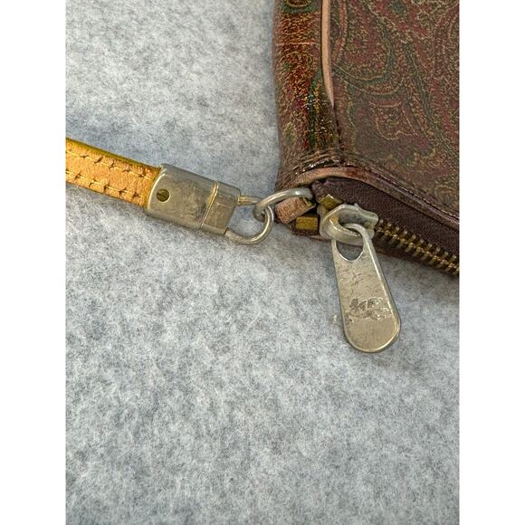 Authentic ETRO leather Paisley Shoulder bag Vintage SEE PICS - Picture 9 of 12